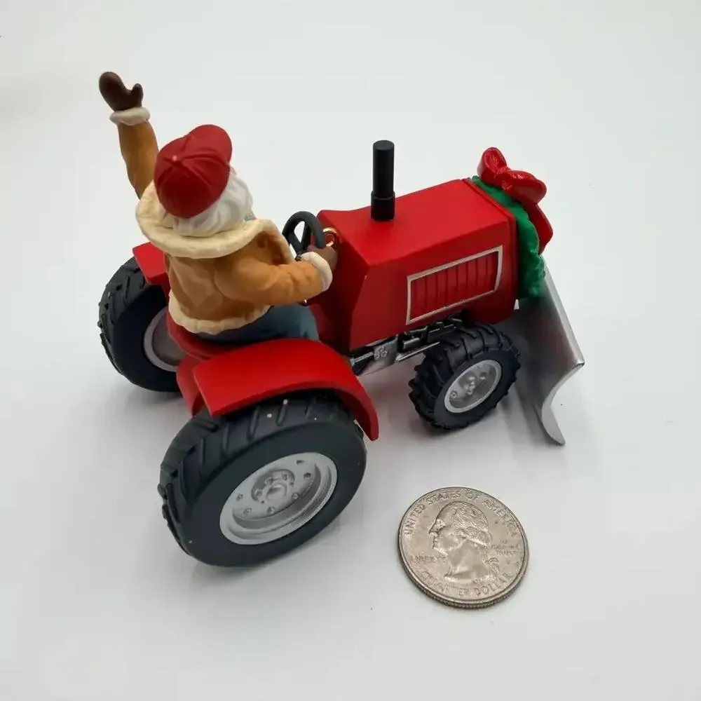 Vintage Christmas Ornaments Lot 3‎ Santa Tractor Felt Soldier Ceramic Face Decor